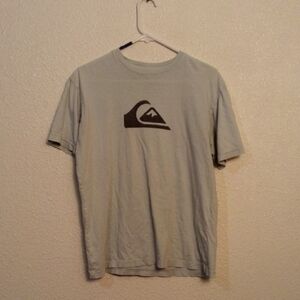 Quiksilver Men's Pale‎ Gray Short Sleeve Logo Tee
